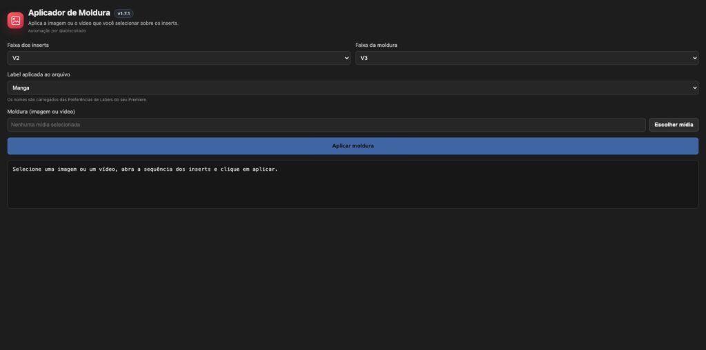 Aplicador de Moldura — extensão para Adobe Premiere Pro